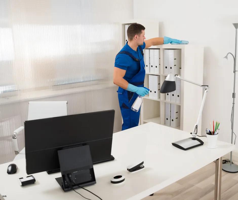 janitorial services Reno NV disinfecting office workspace and surfaces